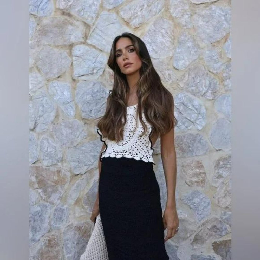 ZARA CONTRAST CHENILLE DRESS